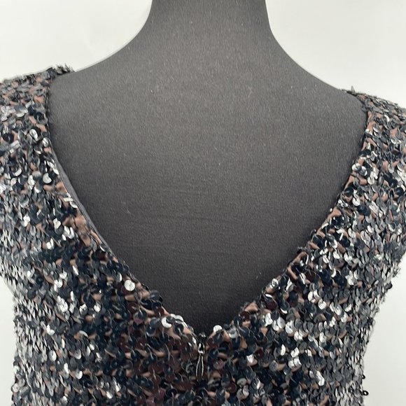 Marchesa Notte LBD Little Black Dress Sequins Mini Dress Party Standout Sz 2 - Picture 15 of 16